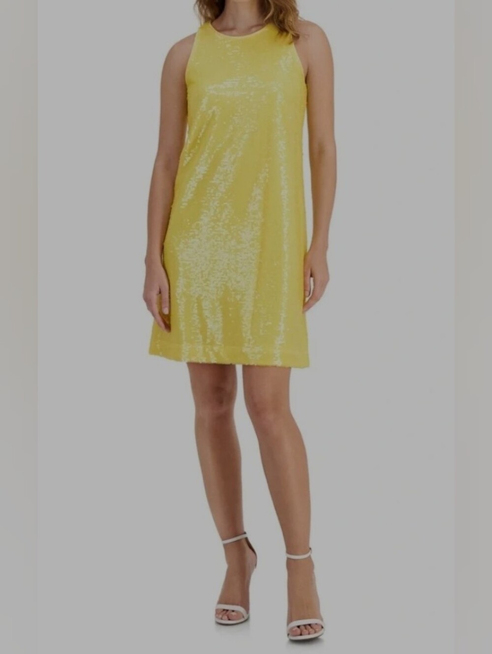 Yellow Sequin Mini Dress